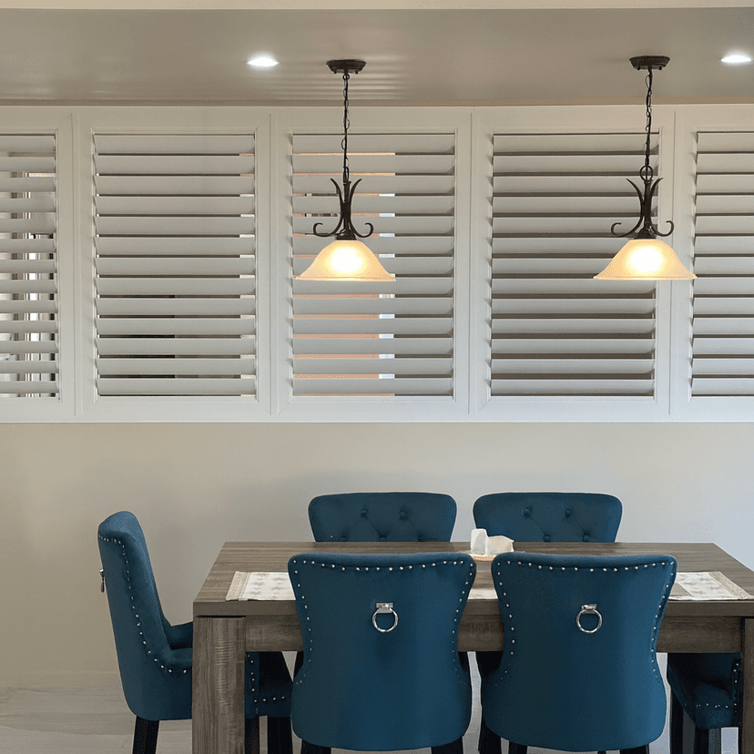 Beautiful PVC shutters in a Wavell Heights living room